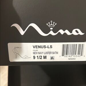 Nina New Navy Luster Satin Shoes